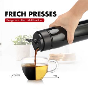 350ML Portable French Press Pot Insulation Stainless Steel Filter For Tea and Coffee Creative cafeteira Vacuum Flasks & Thermose 210607