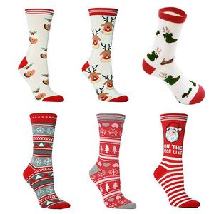 Noel pamuk çorap parti dekorasyon karikatür baskı kış sıcaklığı yetişkin rahat nefes elastik çorap 6 stilleri