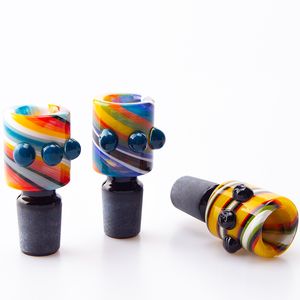 Chinafairprice G094 Cachimbo De Vidro Bong Tigela 14mm 19mm Masculino Preto Conjunta Pontos Pretos Peruca Anti-Rolamento Wag Tigelas De Vidro Ferramentas Dab Acessórios Para Fumar