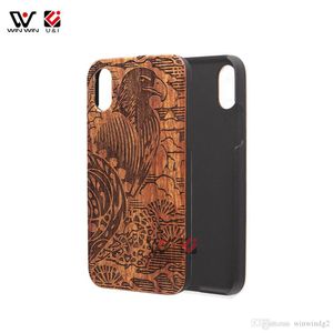 Custodie per cellulare con incisione laser personalizzata per PC in legno di moda più vendute antiurto per iPhone 6 7 8 Plus 11 12 Pro Xs Max Cover posteriore Shell