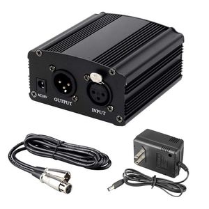 48V Phantom Strömförsörjning med EU US adapter XLR PIN mikrofonkabel för alla kondensatormikrofonmusikinspelningsutrustning