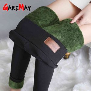 Women's Winter Leggings Plus Size Warm Pants Velvet Thick Large Slimming Cashmere Warmed With Fleece 210428