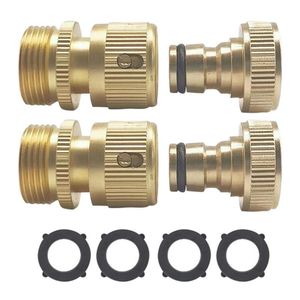 Vattenutrustning 1/2Set Garden Pure Brass Facets Standard Connector Washing Machine Quick Connect Montering Röranslutningar 3/4 tum