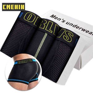 3 pezzi biancheria intima da uomo sexy boxer taglie forti mutande da uomo boxer traspiranti custodia in cotone boxer in rete cueca mutandine maschili H1214