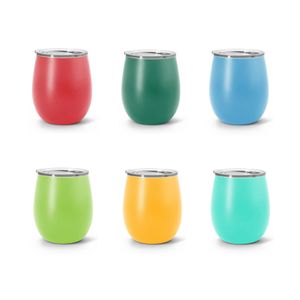 12oz Oval Stainless Steel Wine Glasses Cups Double Layer Vacuum Blasting Beer Tumblers Gift Bottles Logo Can be Printed on it