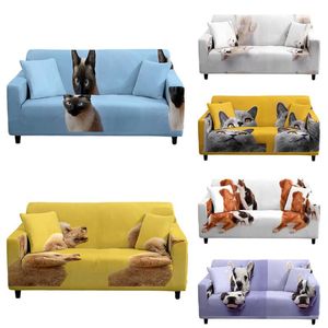 Wholesale dog chair cover resale online - Chair Covers quot Animal Decor Living Room Large Sofas Cat And Dog Print Cute Home Elastic Protective Cover All Inclusive Sofa Set quot