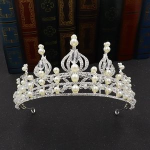 Barocke natürliche Perle Brautkrone handgefertigte Perlen Strass Haarschmuck Hochzeitskleid Zubehör Kopfschmuck Clips Haarspangen