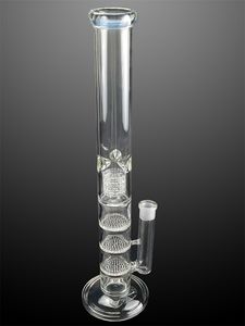 High Clear Glass Water Bong Hookah com filtros Acessórios de tubulação de fumo de favo de mel