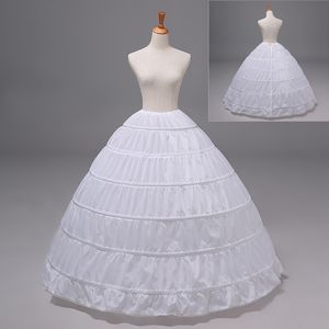 Petticoats vit brud crinoline kjol tillbehörslip 1 lager 6 hoop petticoat underskir boll klänning bröllop klänning petticoats