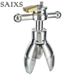 Anal Stretching open tool Adult SEX Toy Stainless Steel Anal Plug With Lock Expanding Ass Appliance Sex Toy Drop shipping Y201118