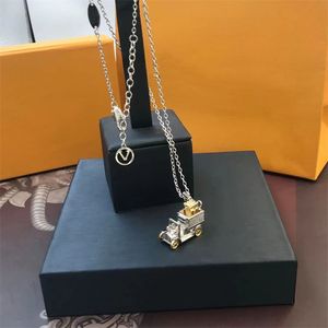 Car Letter Silver Pendant Necklaces With Box Hip Hop Punk Chains Personality Charm Street Style Cool Unisex Necklace