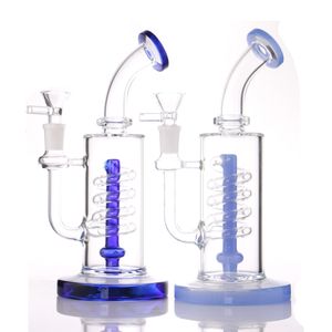 Nargile Sigara Cam Bongs Spiral PERC Yağ Teçhizatları Base Bong 9 inç yükseklik U-Tabe Mini Su 14mm kase