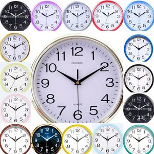 30cm Clock Living Room Simple Wall Clocks Home Decoration Accessories Round Yellow Red RRD12368 SEA WAY