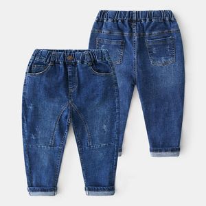 Jeans 2-10 y crianças casual coreano de alta qualidade meninos splice denim calças crianças atacado para menino 2021 primavera