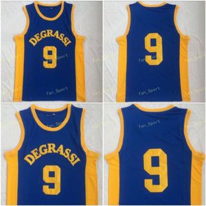 Мужские деграсси баскетбольные трикотажные изделия # 9 Drake Jimmy Brooks Devicessi Community School Shated Blue Drake Jimmy Brooks Jersey