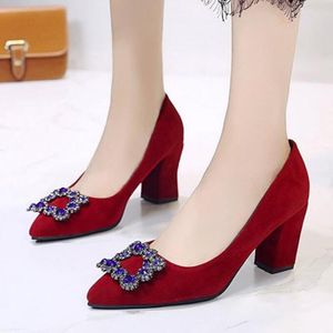 Dress Shoes Women S Suede Leather Wedding Fashion Pointed Toe Rhinestone Woman Party High Heels Types Of Available CM