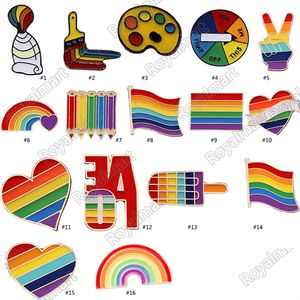 Stagnatura Rainbow Badge Forniture per feste LGBT Spilla LGBTQ Stuff Accessories Pin