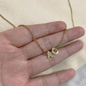 Wholesale gold name choker resale online - Chokers Letters Custom Name DIY Initial Letter Necklace For Womem Men Trendy Gold Color CZ Alphabet Charm Stainless Steel Chain
