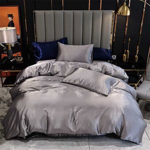 Kuup Luxury Solid Color Bedding Set All Size Duvet Cover Bed King Queen Comforter Bed Red Quilt Cover High Quality For Adults 211007