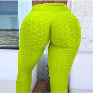 The Leggings Sexy Solid Color Push Ups Girl Women Gym Clothing High Waist Pants Ms Work Out Breathable Tight Black Bubble 211204