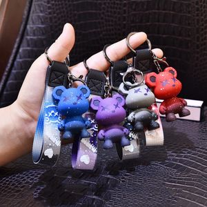 Wholesale cute keychains for sale - Group buy Fashion Accessories Creative resin chameleon Bear keychain Car key pendant cute bag pendant