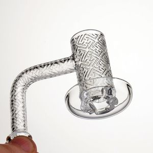 Quartz Spinner Banger Smoke with Dep Carving Pattern dab rig Water Pipe Bongs Hookahs 822のために完全に刻まれています
