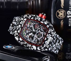 Nuovo orologio da uomo di lusso cronografo al quarzo Swiss R da uomo ice out cinturino in caucciù hip hop sportivo orologio da uomo199n