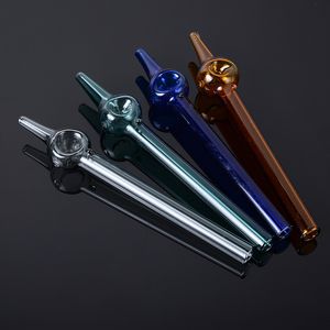 Hot Selling Färgglada Pyrex Glasrör Oljebrännare Rör Mini Liten Handpipe Oljestycke Rökning Tillbehör SW120