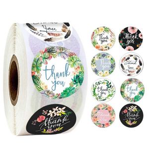 500 sztuk Dziękujemy Naklejki Pieczęć Etykiety Scrapbook Handmade Naklejki Wedding Party Boże Narodzenie Gift Torba Dekoracje Y0827