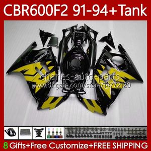 OEM Fairings For HONDA CBR 600 CBR600 F2 FS CC 600FS 600F2 1991-1994 63No.290 Bodys CBR600FS 600-F2 1991 1992 1993 1994 CBR600F2 600CC 91 92 93 94 Bodywork Yellow black