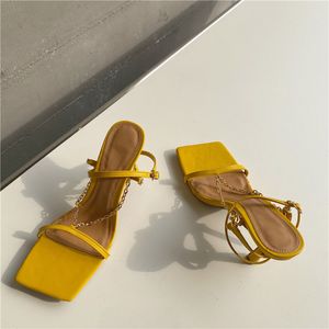 Eiluken 2021 Nowe Kobiety Sandal Cienkie Heel Eleganckie Damskie Pompy Obuwie Wąska Band Summer Gladiator Sandały Buty Rozmiar 35-40 SjdhPosjghposjHg