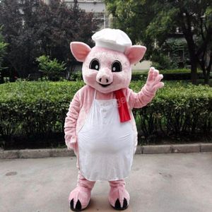 Il costume della mascotte del maiale di Halloween personalizza il personaggio a tema anime degli animali di peluche dei cartoni animati per adulti