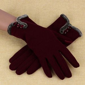 Five Fingers Gloves Style Women Female Winter Warm Cotton Waterproof Driving Full Finger Touch Screen For Mobile