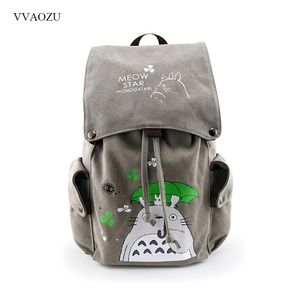 토토로 캔버스 배낭 여행 schoolbag 칼 아트 온라인 공격 Titan 대형 배낭 어깨 학교 가방 Mochila Escolar 210323