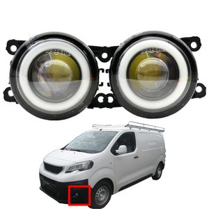 Fog light with 2 pcs Styling Angel Eye LED Lens Front Bumper Lamp 12v H11 for Citroen Jumpy Box 2010-2015