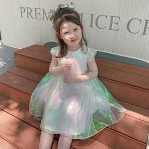 Korean Girls A-line Dress Bling Ins Boutique Summer Clothing Fashion Birthday Party Gown 210529