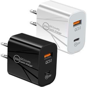 Carregadores de parede rápidos de alta velocidade 20W 12W UE EUA Reino Unido AC Home Travel 2 portas Adaptador de carregador PD para Ipad IPhone 12 13 14 15 Pro Max Samsung HTC Android Phone