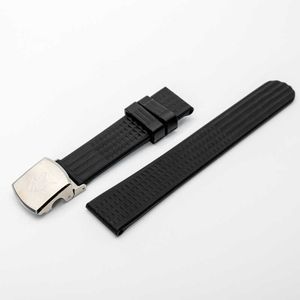 20mm gummiklocka Rem Mikrojustering Band Waffle Watchbands 18mm Steel Watch Clasp No-Pin Distribution Buckle Rubber Armband H0915