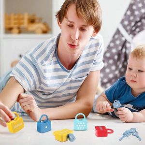 Kleine Dierlijke Supplies Lock en Key Pairing Alfanumeriek alfabet leren speelgoed voor kinderen Early Educational Set XKW
