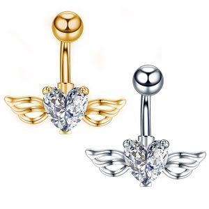 Sexy Steel Belly Button Rings Crystal Piercing Navel Heart Style Piercing Navel Earring Belly Piercing Woman Body Jewelry