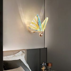 Butterfly Wall Lamp Nordic Indoor Lighting Modern Light Staircase Bedside Bedroom Background Decoration LED Wall Lamps