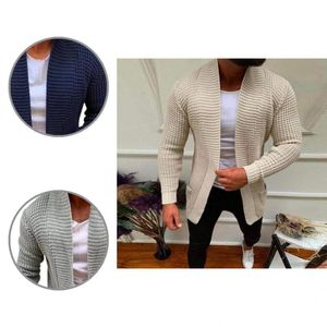 Camisolas masculinas Knitwear Casual Color Puro Loose-encaixe Casaco Outono Inverno Homens Cardigan Sólido para Desgaste Diário