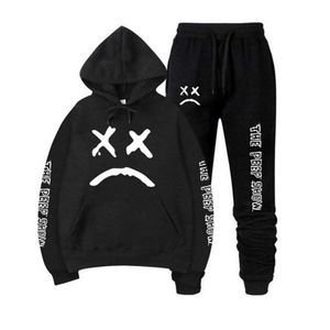 2020 New Rip Lil Peep Hoodie толстовка + спортивные штаны Установить мужские женские хип-хоп Lil Peep Cry Baby Pullover двух целых Sudderas X0610