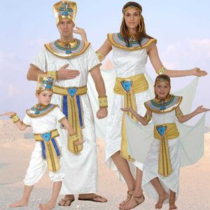 Umorden Adulto Crianças Egito Nilo Faraó Cleopatra Traje Para Mulheres Homens Meninos Meninas Família Dia Das Bruxas Festa de Festa de Festa de Ano Novo Q0910