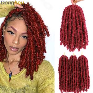 فراشة محزنة Locs الكروشيه الشعر الاصطناعية تجديل الشعر فو locs الضفائر الكروشيه قبل حلقات فوضوي meches أقفال فراشة 2021 الأزياء