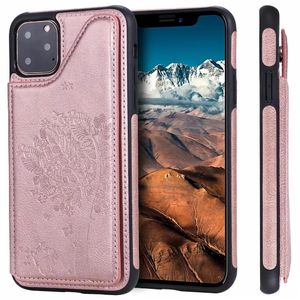 Odporne szokujące skrzynki telefoniczne na iPhone 13 12 11 Pro xr XS Max 7 8 Plus Tree Cat Tree Expossing PU Kick -Stand Case Protective z gniazdami kart