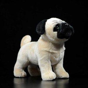 Original Pug Dog Yellow Soft Stuffed Plush Toys Cute Children Kids Gift Realistic Lifelike Animals Dolls Canis Lupus Familiaris Q0727