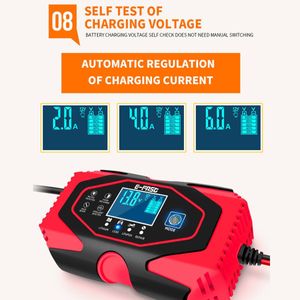 12V-24V 8A Full Automatic Car Battery Charger Power Pulse Repair Chargers Wet Dry Lead Acid Battery-chargers 7-STAGE Charging281I