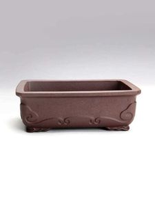 1 Pcs Rectangular Chinese Yixing Zisha Cloud Feet Bonsai Pot Clay Succulent Flower Pot Home Garden Supplies Three Szie 210615