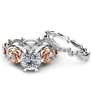 Fashion Exquisite rosa oval kristall zircon ring för kvinnor charmiga bröllopsdag ringar smycken eleganta damer fest tillbehör